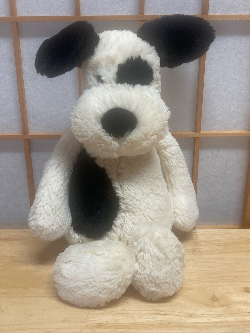 Jellycat Bashful Black & Cream Puppy Dog Plush "Rufferty" 12"
